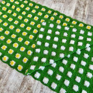 FIRM.  Vintage & Beautiful!  Two Sided Flower Blanket  (see note)